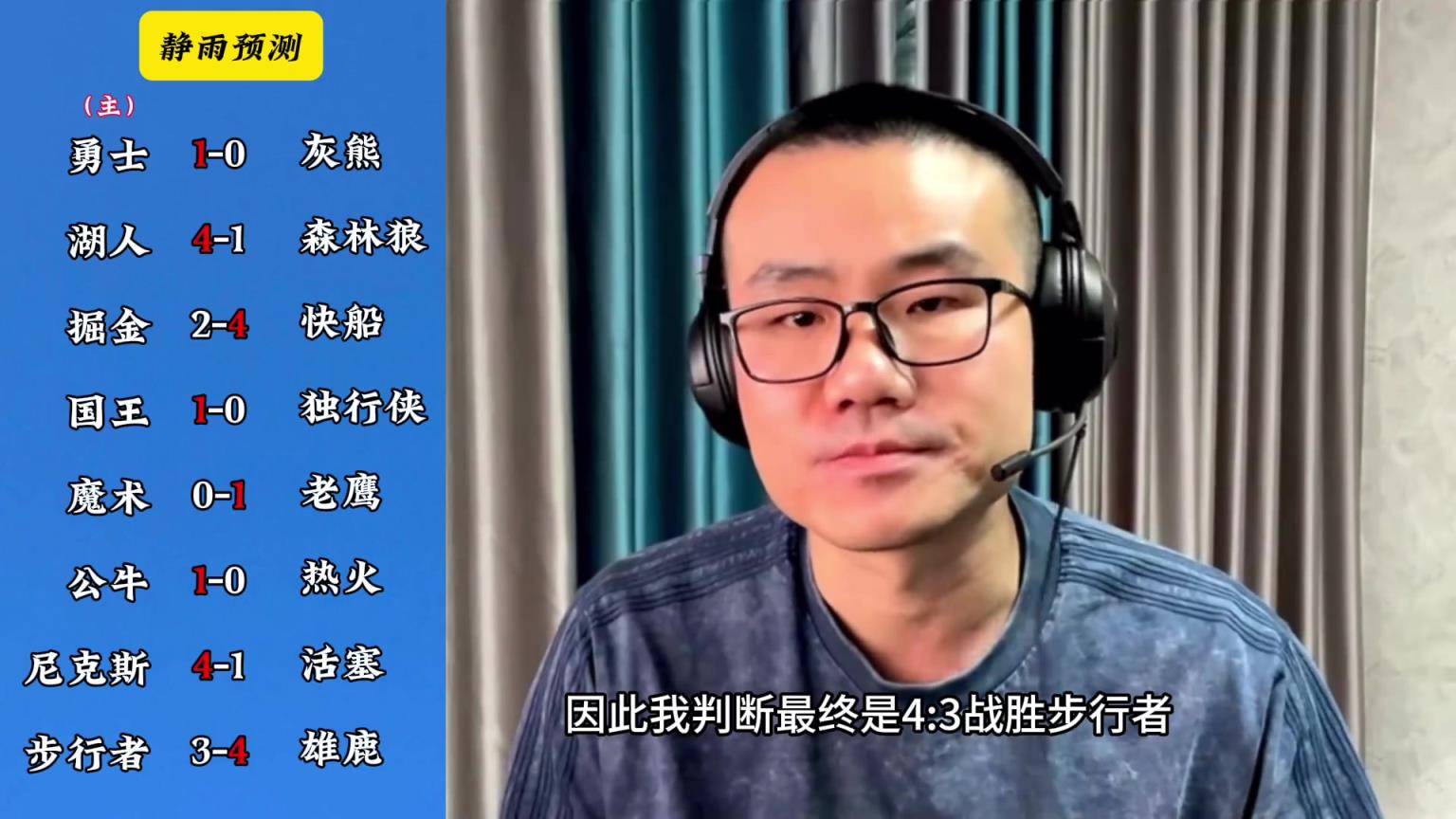 你同意嗎？靜雨對(duì)東西部季后賽球隊(duì)的預(yù)測(cè)：勇贏(yíng)熊 湖船尼鹿晉級(jí)